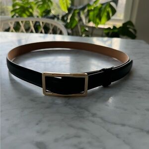 AYR The Essential Belt, black leather size 2, sliding without holes
